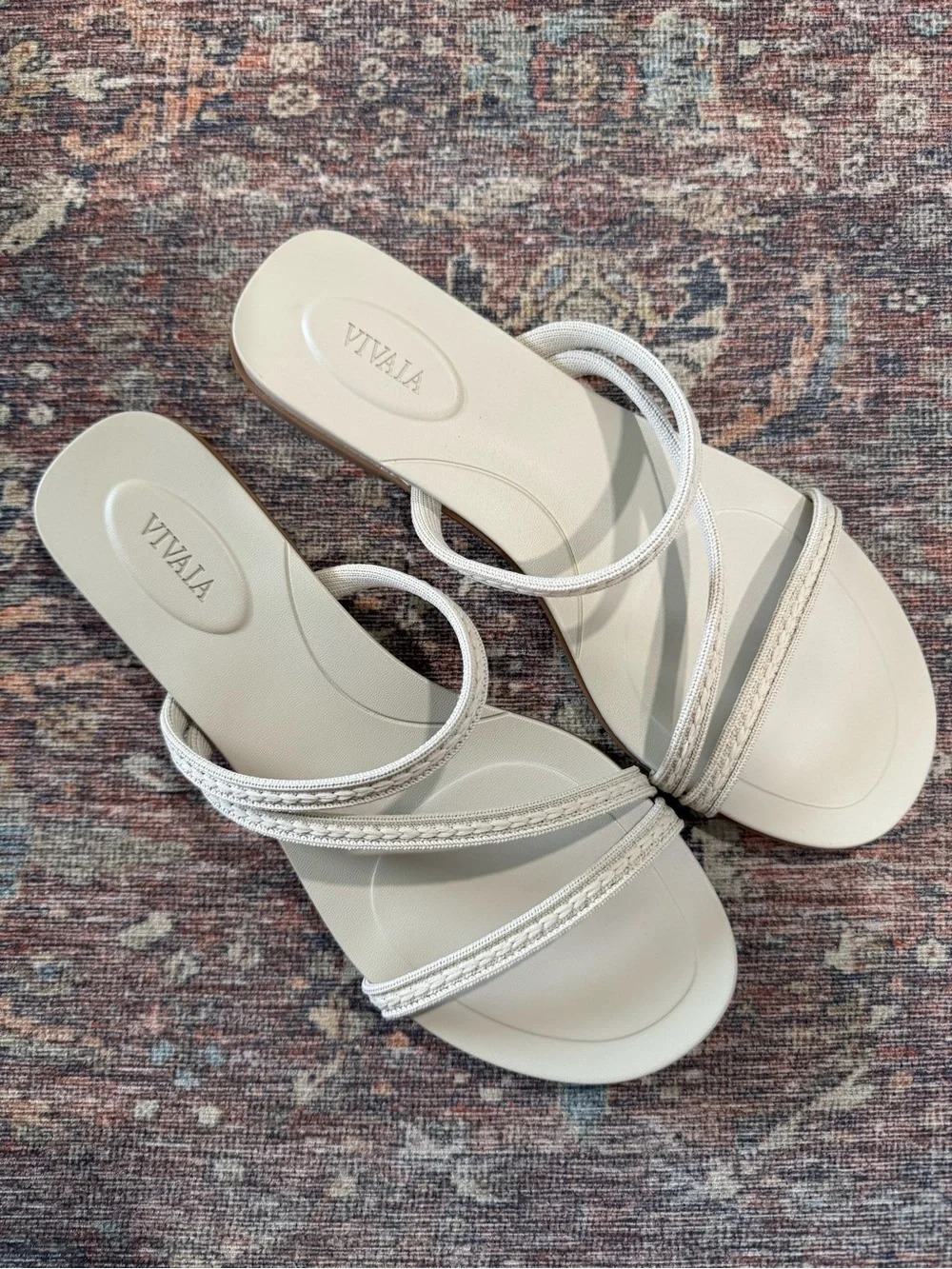 Vivaia Carla Round-Toe Flip-Flops Doeskin Rustic Cable 39 8 - Picture 4 of 10